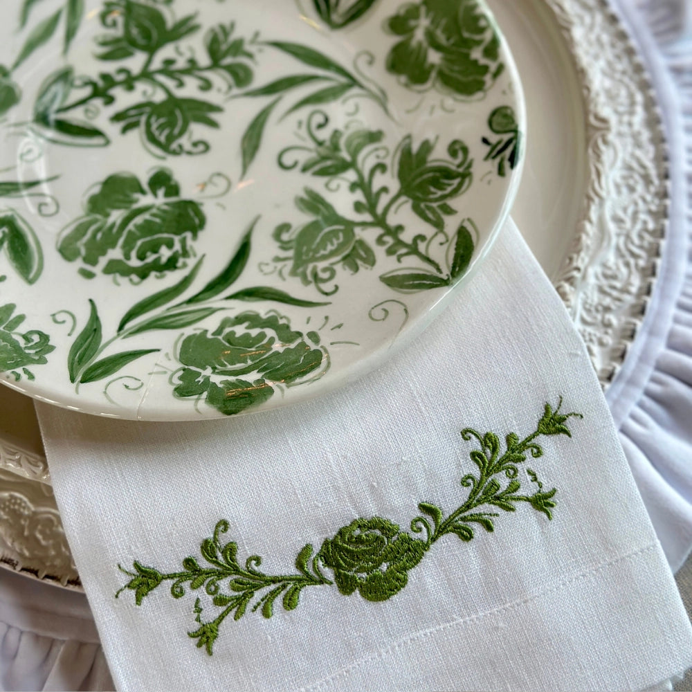 Trifold Napkin - Fiori Vine Green