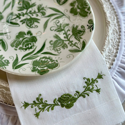 Trifold Napkin - Fiori Vine Green
