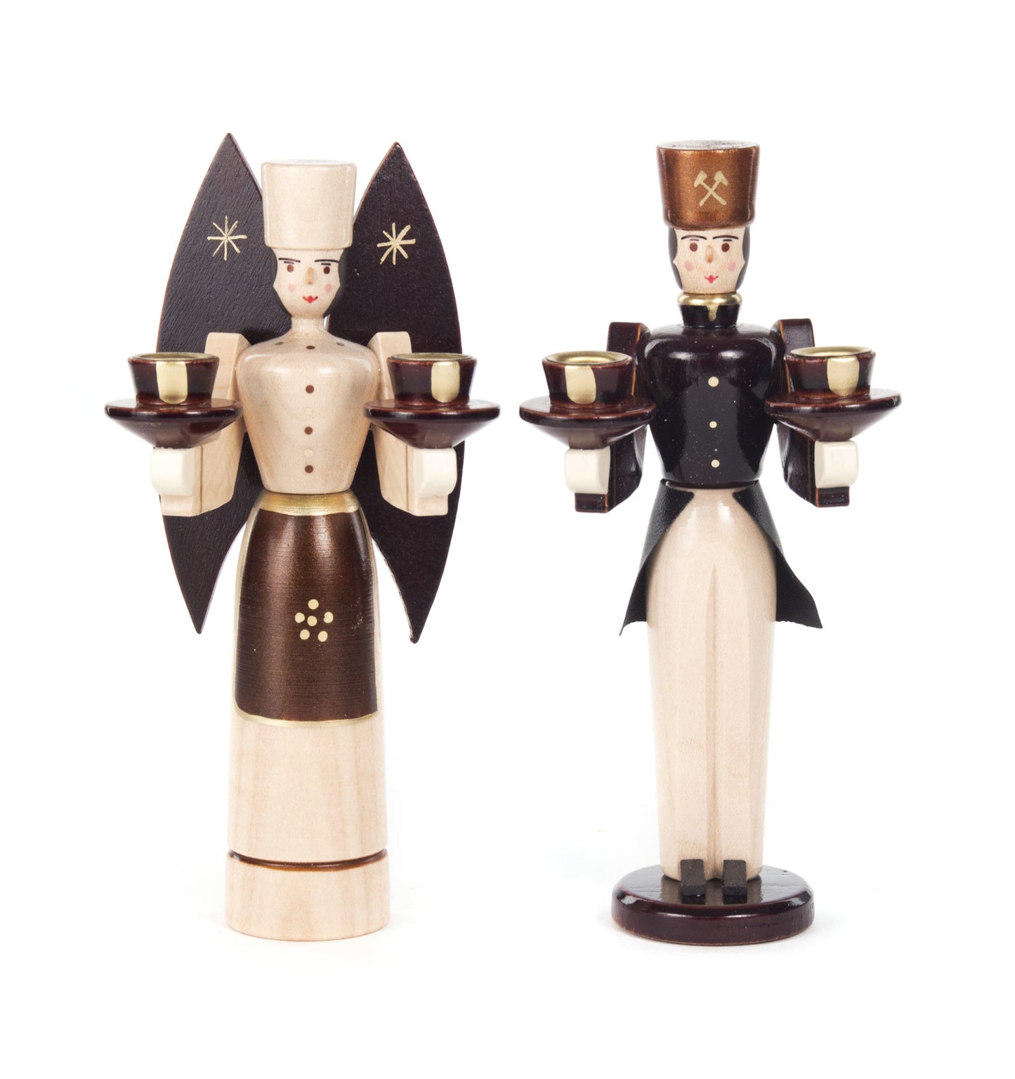 Angel & Miner Natural & Dark Brown - Small (Set 2)