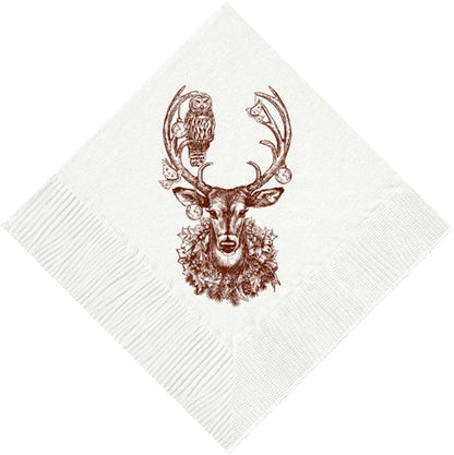Paper Cocktail Napkins - Christmas Deer