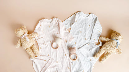 Sherpa Bear with Velvet Bow - Blush