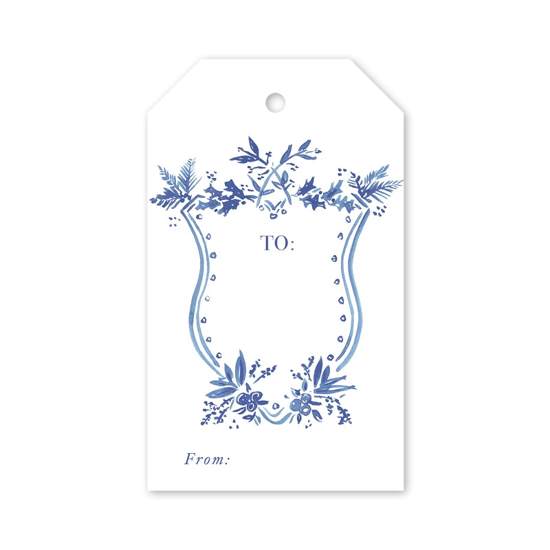 Gift Tags - Blue Toile (pack of 8)