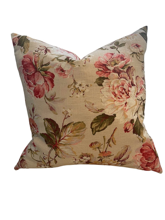 Pillow - Pink Floral with Feather Insert