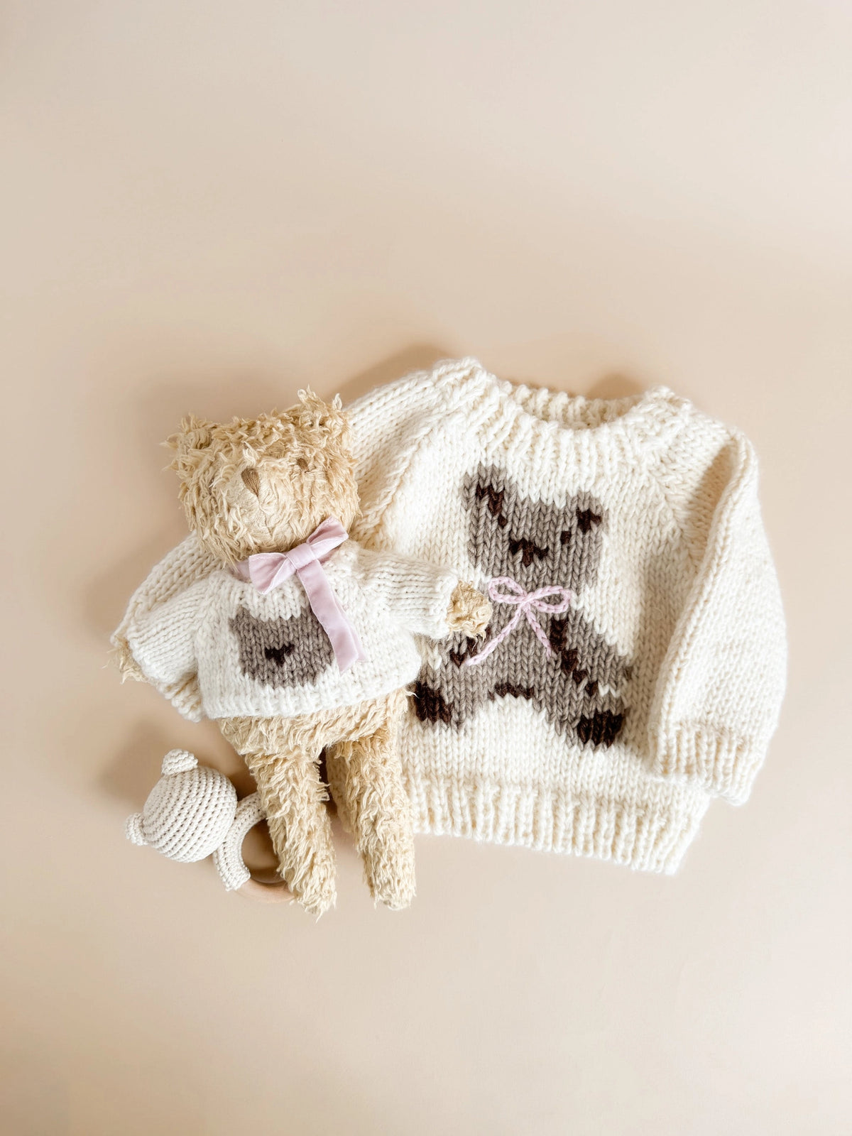 Sherpa Bear & Bunny Sweater - Teddy Bear