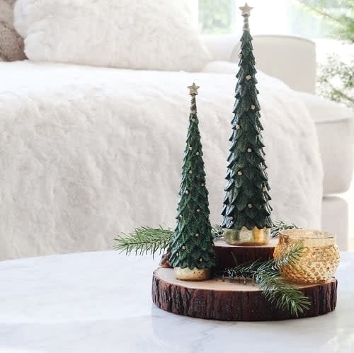 Tree - Slim Holly Tree with Star 10.75"