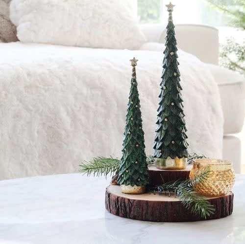 Tree - Slim Holly Tree with Star 8.5"