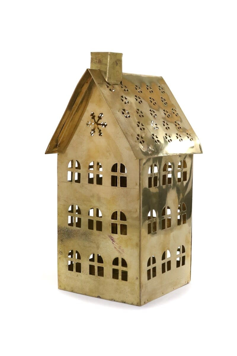 Brass Snowflake Tea Light House