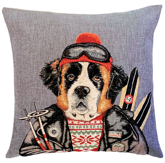 Pillow - Nordic Skier Bernese Mountain Dog
