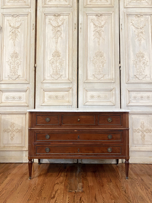 Antique French 19th c Louis XVI Style Marble Top Commode/Desk