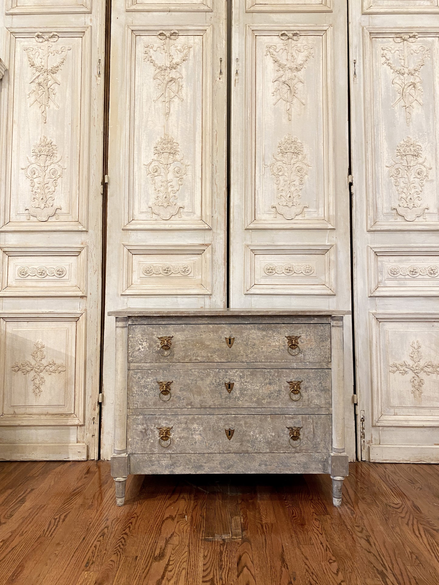 Antique French Commode with Lion Head Pulls