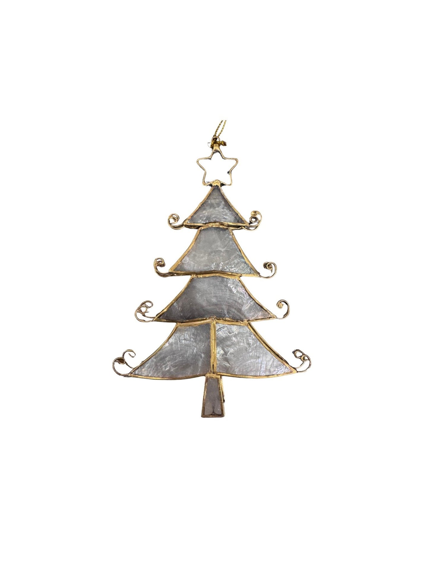 Ornament - Tree - Capiz Gold 6"