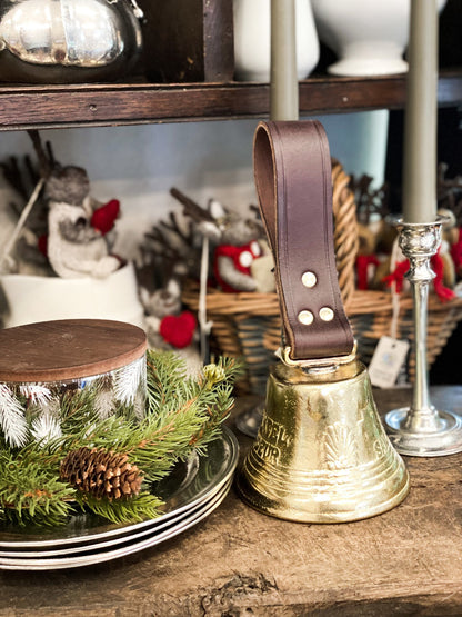 Solid Brass Sleigh Bells - Swiss Cow Bell Solid Brass #4 - Dark Brown