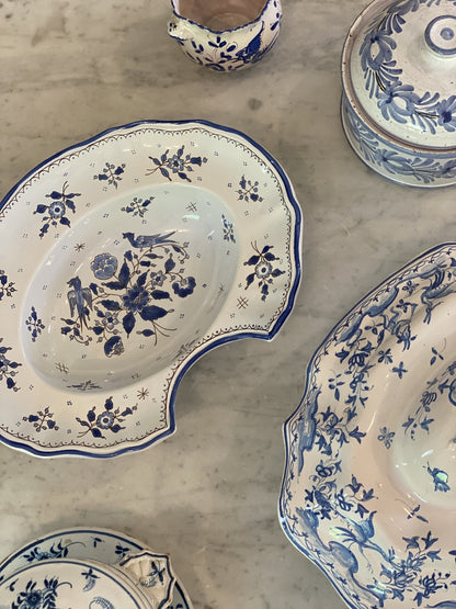 Vintage 20th c. French Desvres Faience Plat à Barbe