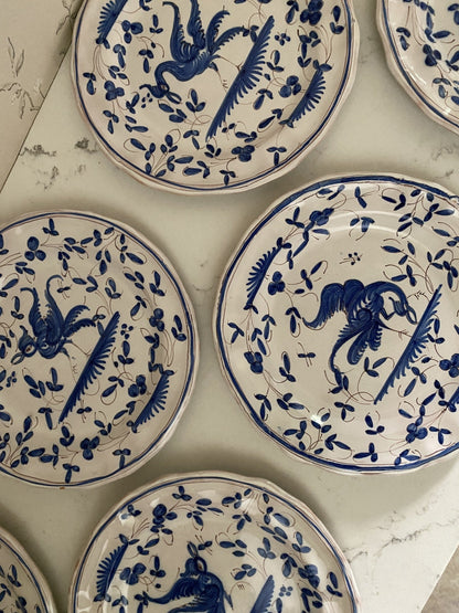 Vintage 20th c. Blue & White Moustiers Dinner Plate