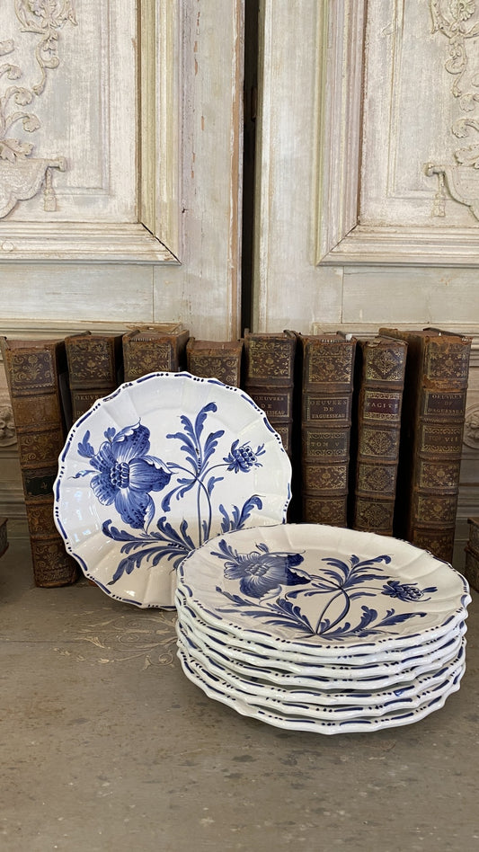 Vintage French Flower Plate - Dinner