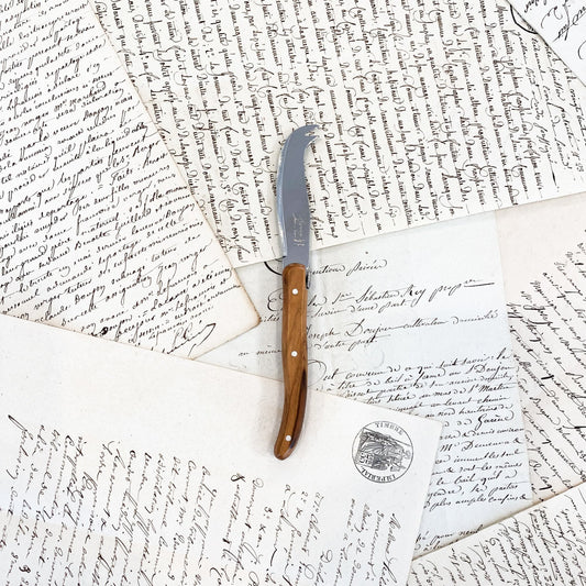 Laguiole Cheese Utensil - Olivewood (Mini Fork-Tipped Knife)