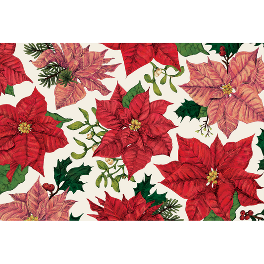 Paper Placemats - Festive Poinsettias (24 sheets)