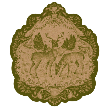 Paper Placemats - Fable Fauna Moss (die-cut)