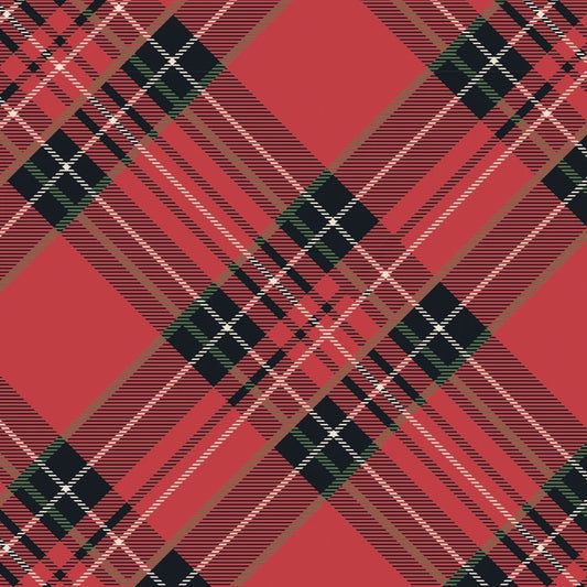 Paper Cocktail Napkins - Red Plaid