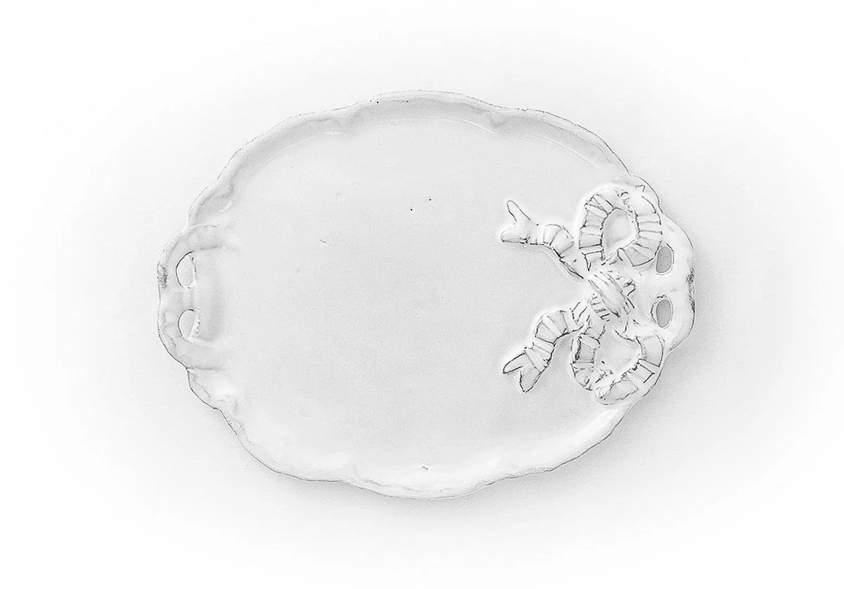 Marie Antoinette Ribbon Platter with Handle - Medium