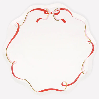 Paper Plates - Ribbon Bow Dinner