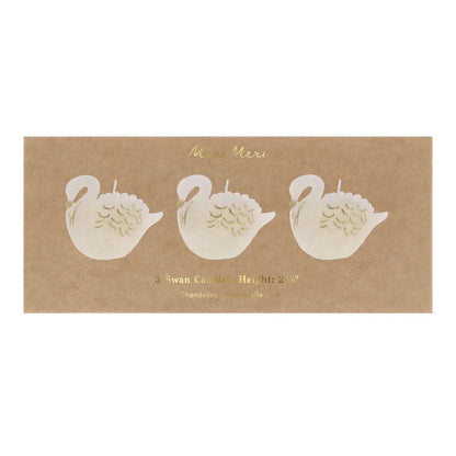 Candle - Swan (set of 3)