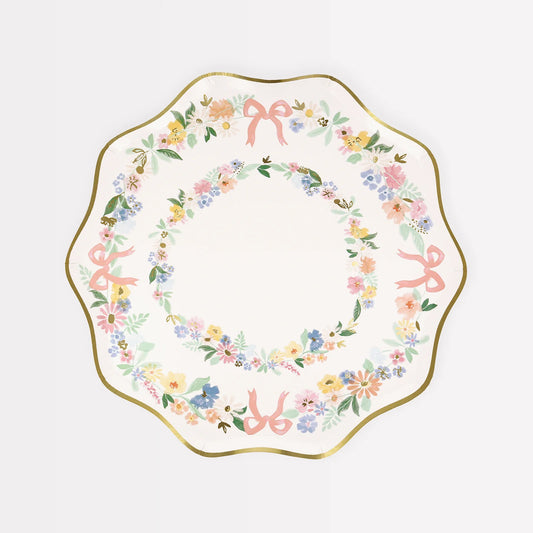 Paper Plates - Elegant Floral Side