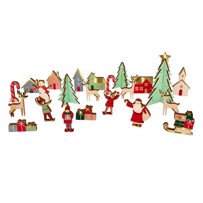 Advent Calendar Wooden - Festive Village