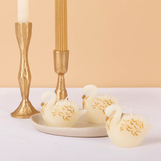 Candle - Swan (set of 3)