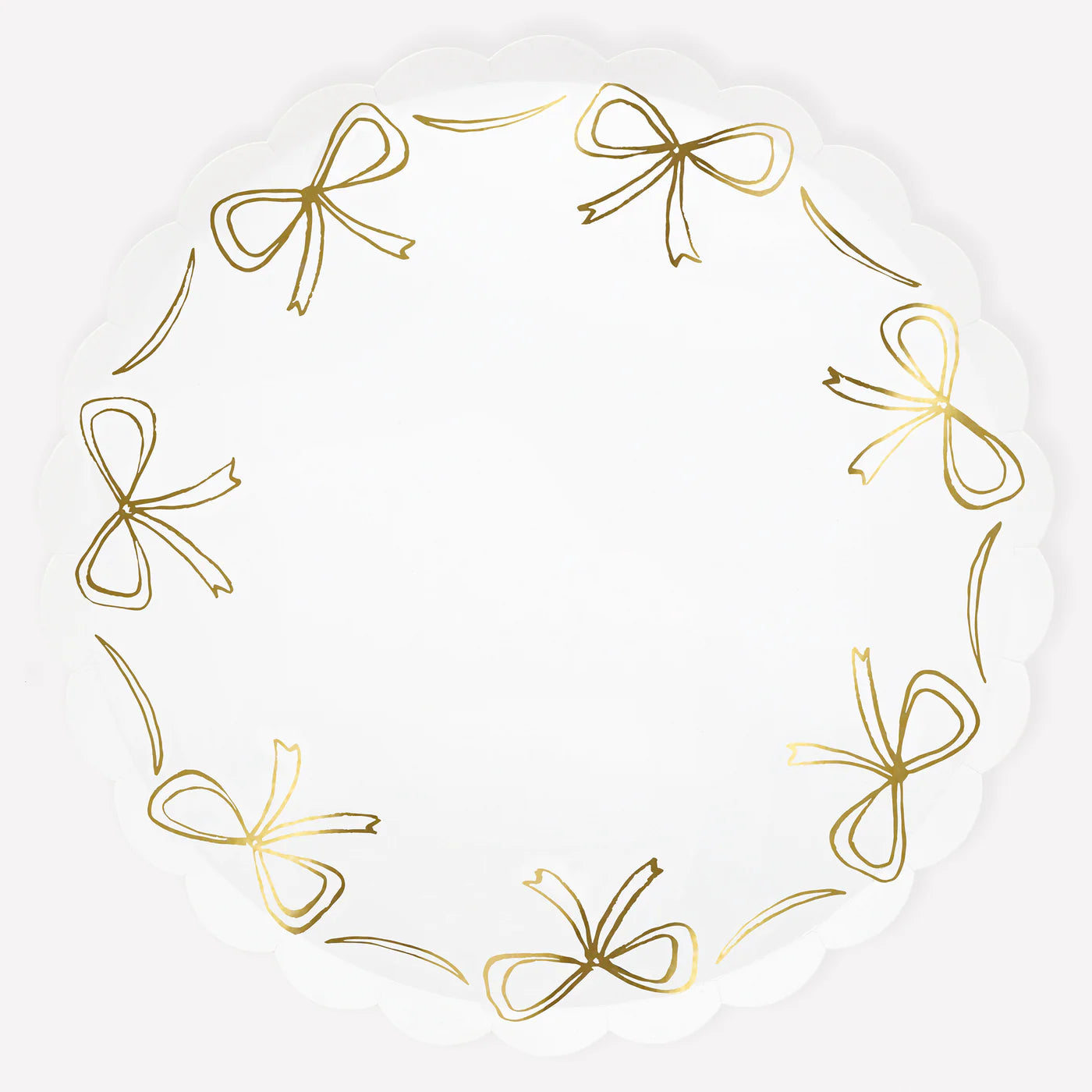 Paper Plates - Gold Bow Dinner