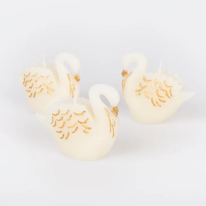 Candle - Swan (set of 3)