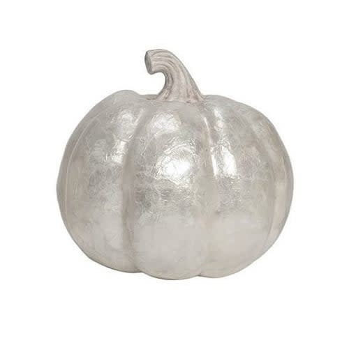 Pumpkin Capiz - White Large 8"