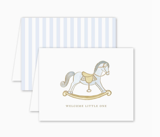 Card - Baby Petit Jouet Cheval Bleu