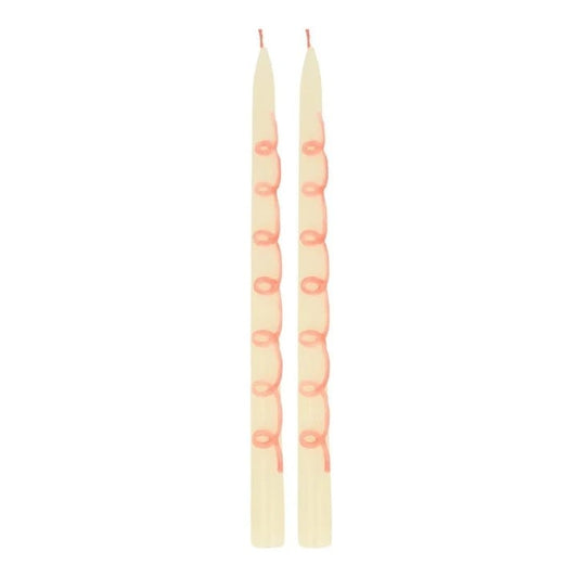 Taper Candle - Pink Swirl
