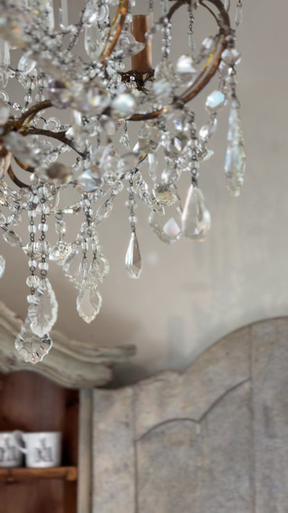 Antique 19th c. French Louis XV Style Crystal Chandelier - Small
