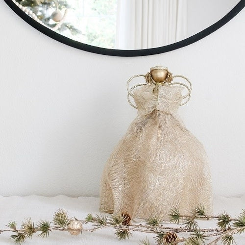Tabletop/Tree Topper - Angel - Sinamay 14"