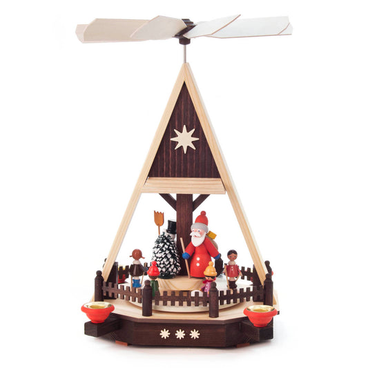 Pyramid - Santa with Children & Snowman