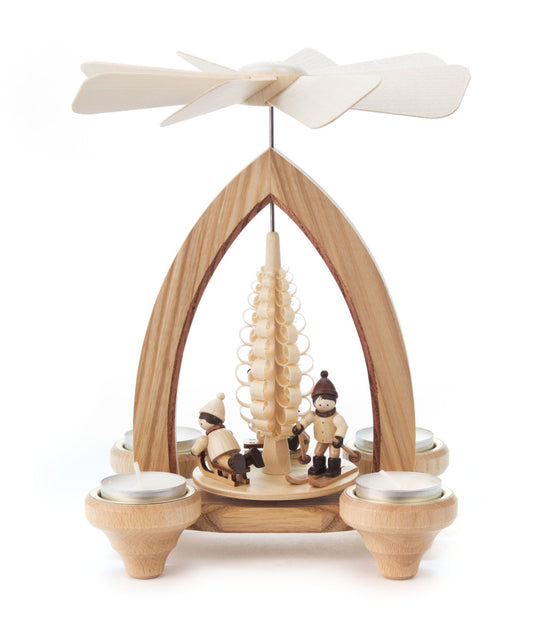 Pyramid - Child Skier & Two Sledders