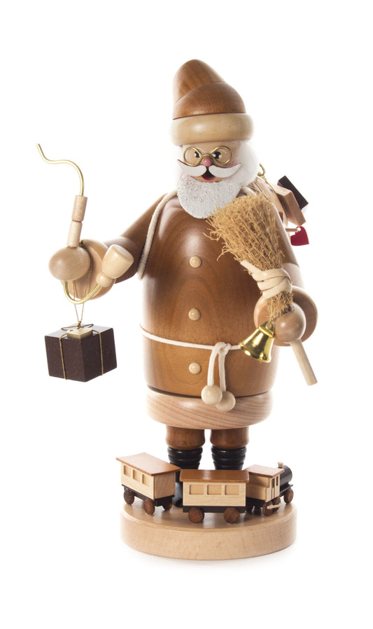 Smoker Santa with Pipe, Broom & Train
