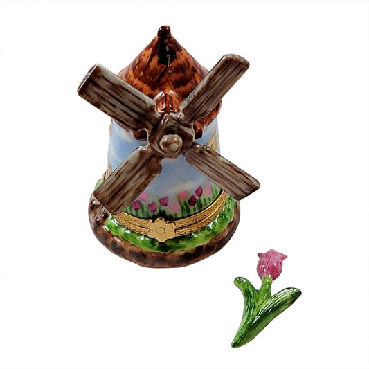 Limoges Porcelain - Windmill With Removable Tulip