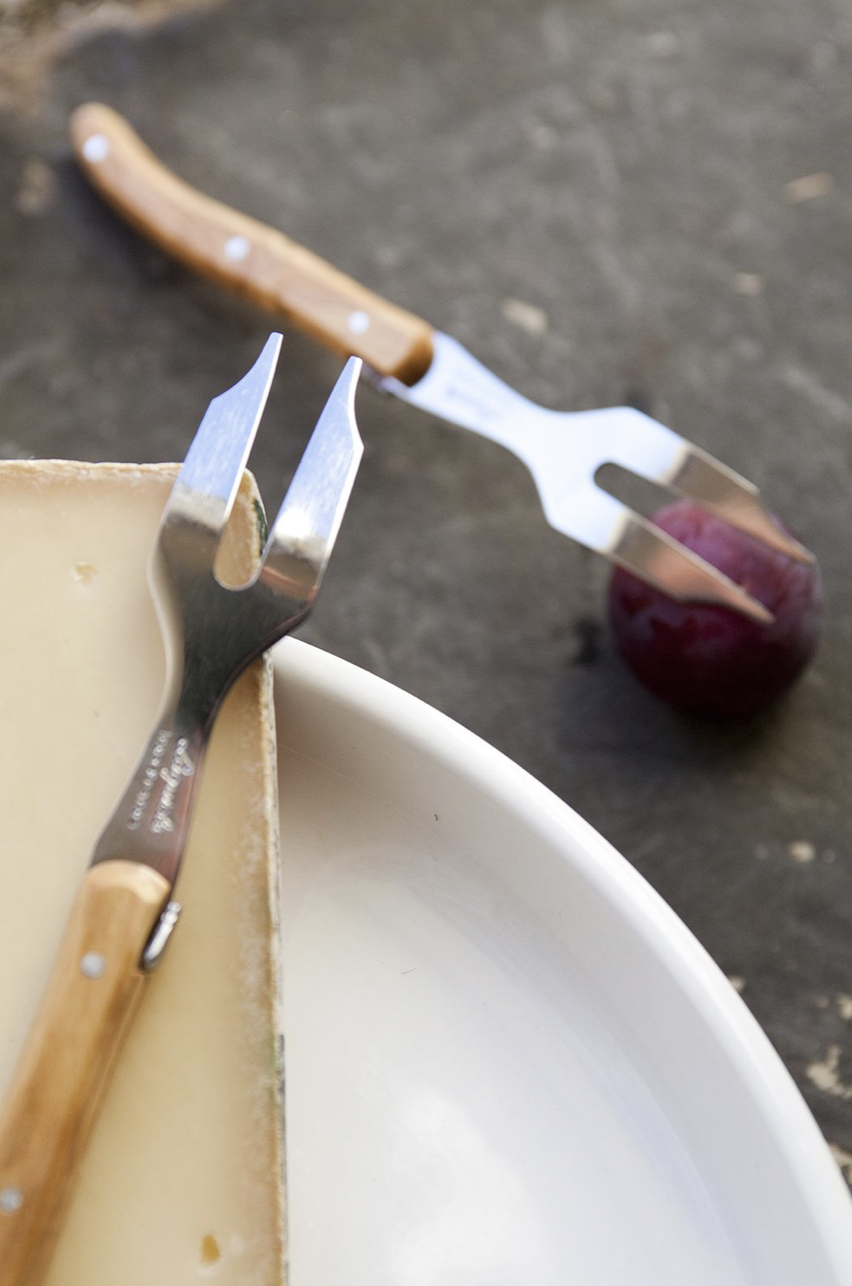 Laguiole Cheese Utensil - Olivewood (Mini Cheese Fork)