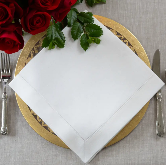 Napkin Large - Hem Stitch White