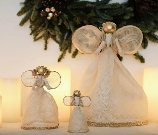 Tabletop - Angel - Sinamay with Glittered Edges 8"