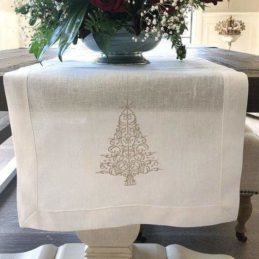 Runner - Sparkle Tree - White - 108"