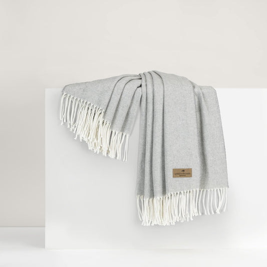 Throw - Italian Herringbone Light Grey