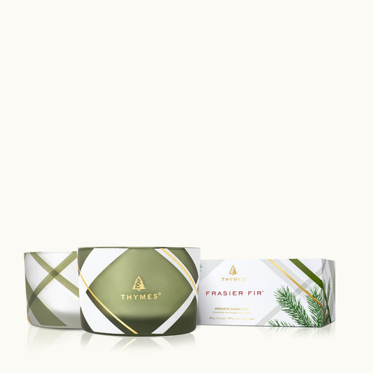 Frasier Fir - Frosted Plaid - Candle Set of 2 3oz