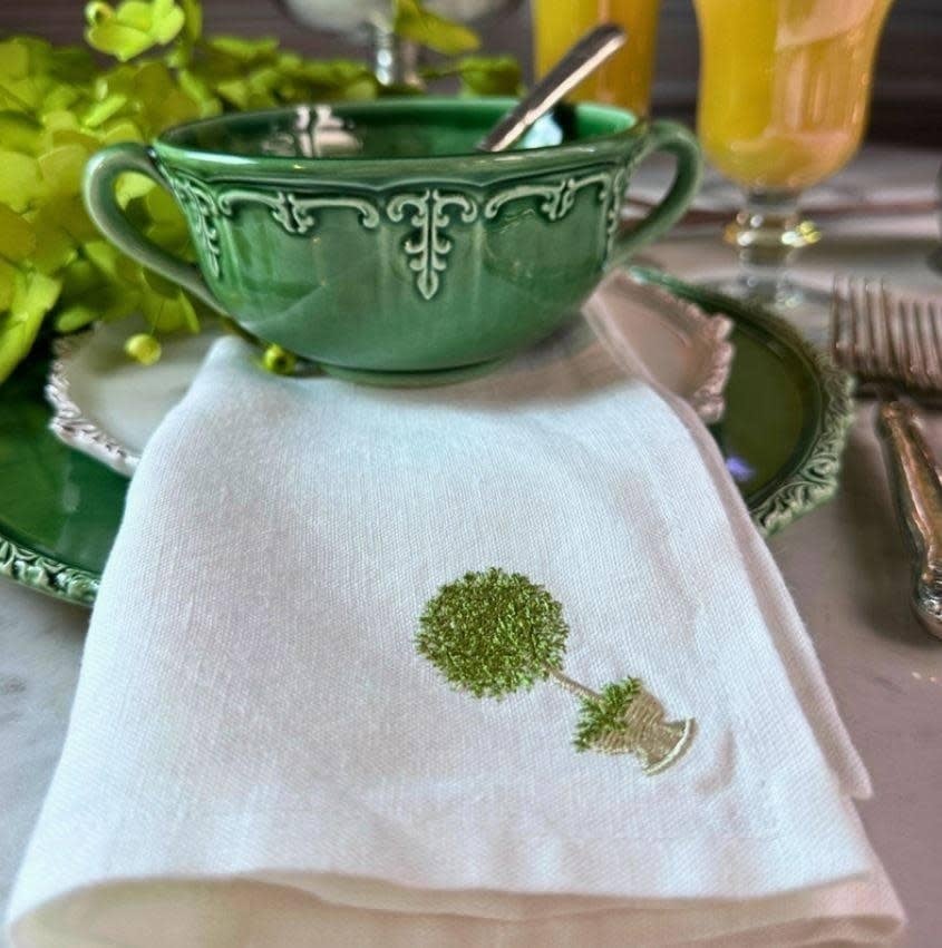 Washed Linen Napkins - Herb Topiary (set of 4)