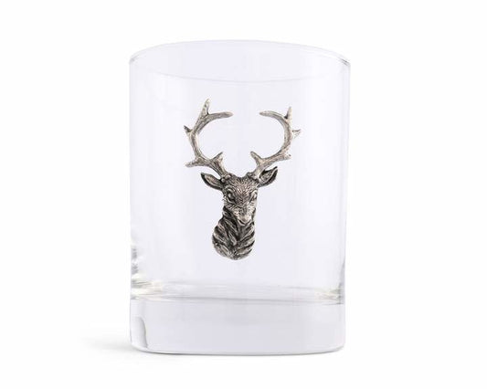 Elk Head Double Old Fashion Glass