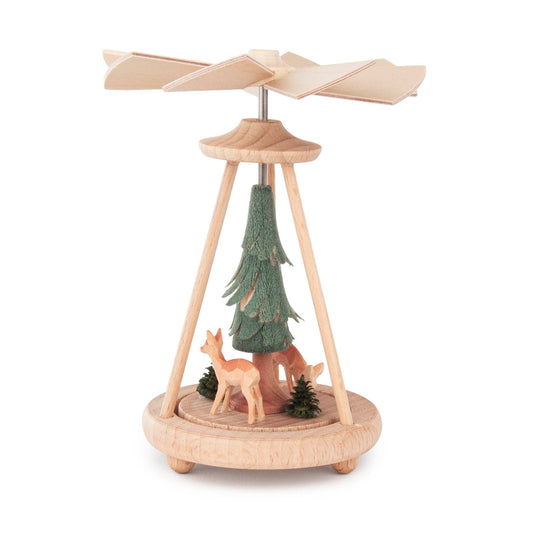Pyramid Mini - Two Deer with Green Tree