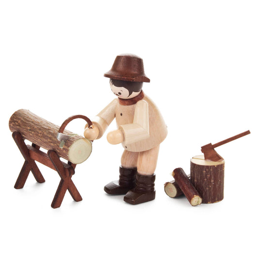 Lumberman Sawing Log (3)